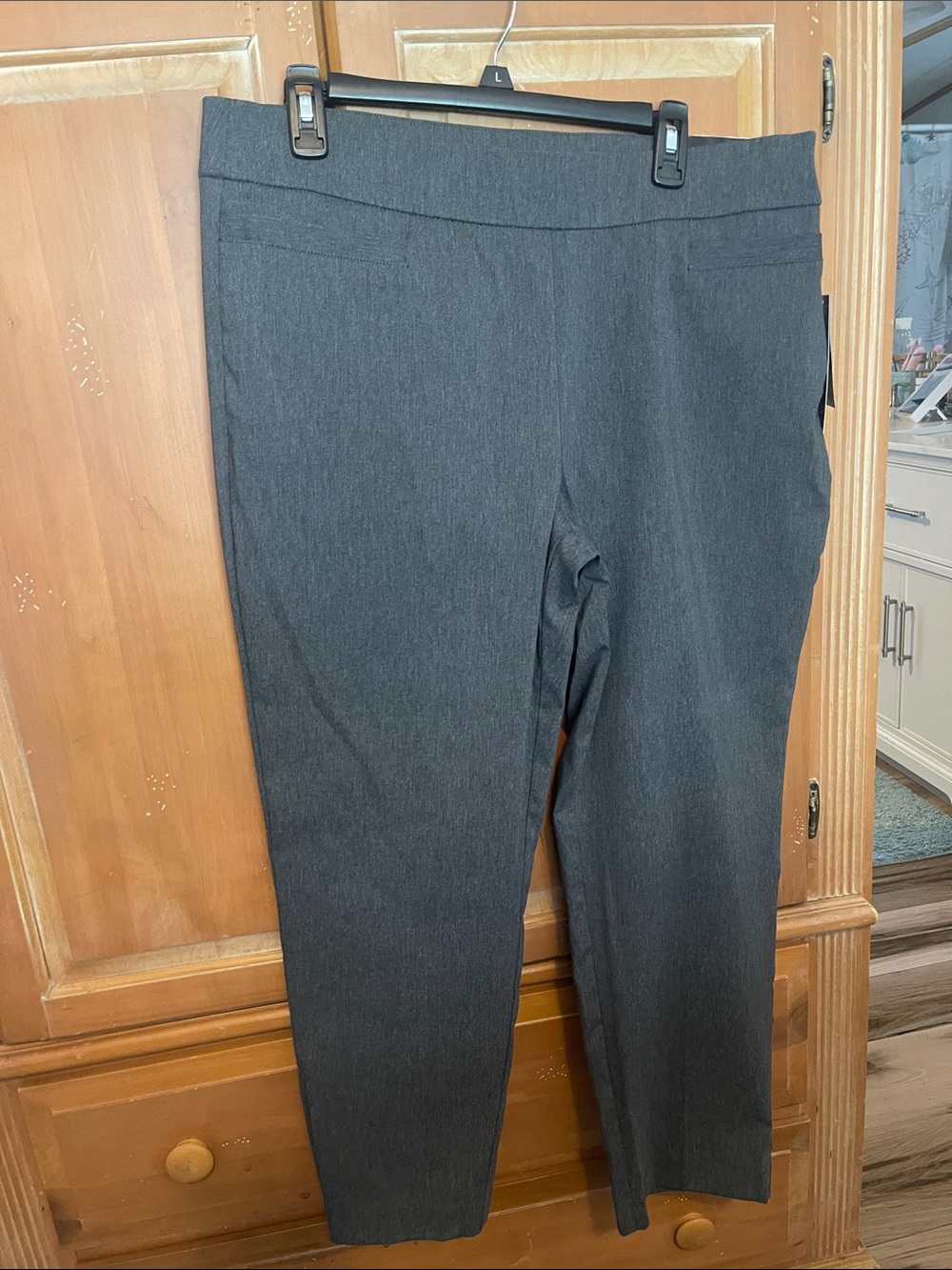 Kim Rogers Classic Dark Gray Straight-Leg Dress Pants